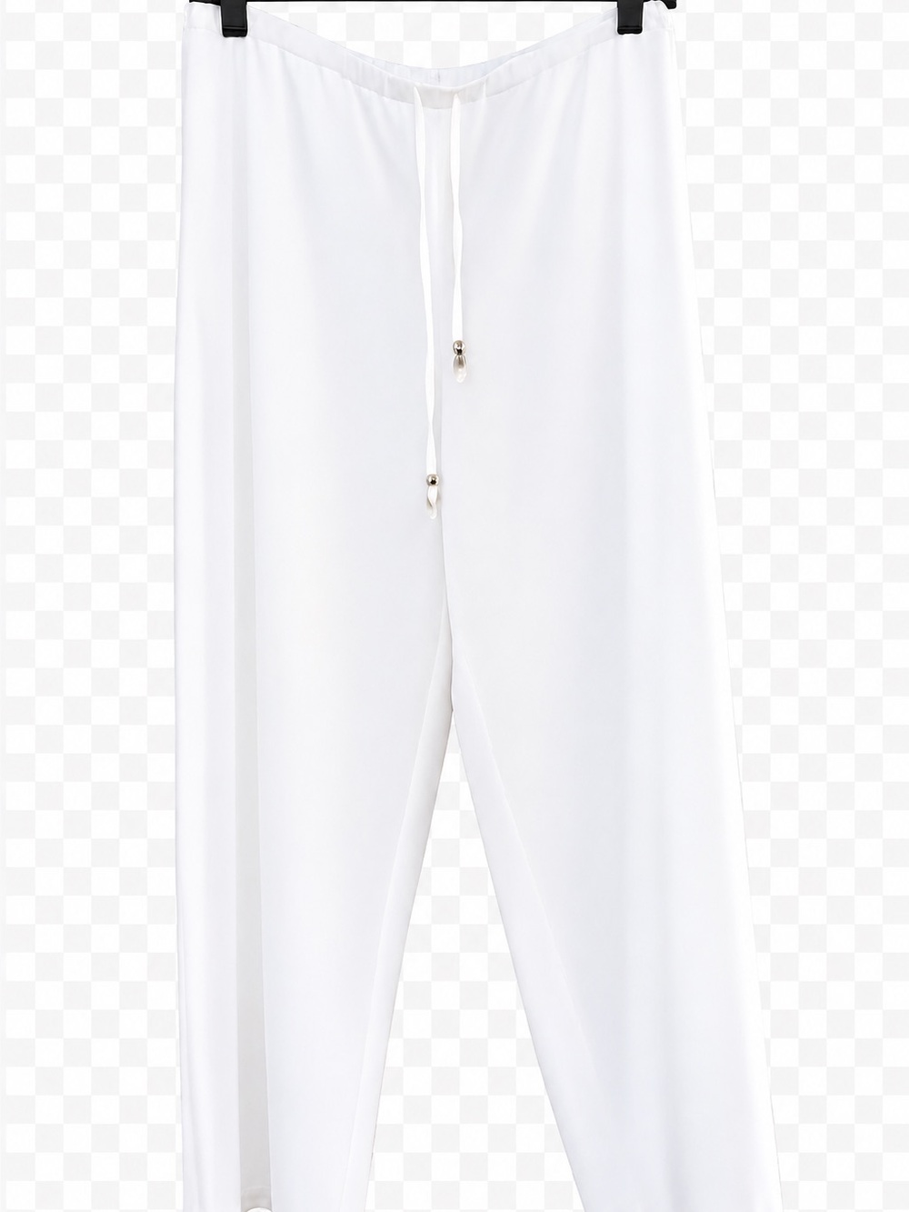 White linen wide leg pants